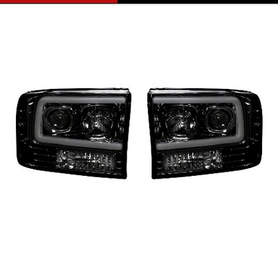 DNA Motoring Smoked Amber Headlights For 1999-2004 Ford Super Duty F250 F350 F450